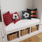 Kit 4 Almofadas Decorativa COM ENCHIMENTO Futebol Rubro Negro Vermelho e Preto