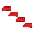 Kit 4 Almofadas Decorativa Futon Assento De Cadeira Sofa Pallet Banco Vermelho Cheia Confortavel Macio C/ Fitas De Amarrar 40x40CM