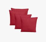 Kit 4 Almofadas Decorativas cheias com ziper Suede vermelho