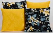 Kit 4 Almofadas Decorativas para Sofá Estampa Amarelo com Preto