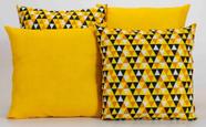 Kit 4 Almofadas Decorativas para Sofá Estampa Geométrico Amarelo
