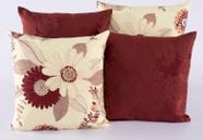 Kit 4 Almofadas Jacquard Decorativas 40x40 Vermelho