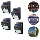 Kit 4 Arandela Lâmpada 30 Leds Luz Solar Com Sensor Noturno De Movimento Para Parede Muro Alpendre Caminho Jardim