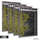 Kit 4 Banner Barbershop Lista De Serviço Lona Alta Qualidade - F SHOP