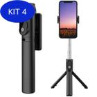 Kit 4 Bastão Pau De Selfie Tripé Bluetooth Retratil Disparo