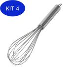 Kit 4 Batedor De Ovos E Massas Profissional Fouet Aço Inox 30 Cm