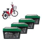 Kit 4 Bateria Nicoll 12v15ah +1 Ciclo Profundo P/ Bike Eletrica