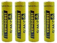 Kit 4 Baterias Super Mega Avançadas 18650 4,2V 15800mAh JWS até 11 Horas.