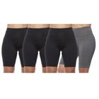 Kit 4 bermudas feminina fitness ciclista cos alto basica lisa adulto