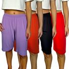 Kit 4 Bermudas Femininas Soltinhas Elástico Lisas Cores Sortidas Suplex Light Pp ao Plus Size