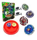 Kit 4 Beyblade Metal Fusion Led Tornado C/arena +2 Lançador