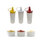 Kit 4 Bisnagas Plásticas para Molho Maionese Ketchup