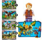 Kit 4 Blocos De Montar Dinossauros World Mais Peças