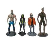 Kit 4 Bonecos Guardiões da Galaxia Vingadores Senhor das Estrelas Groot Gamora Drax Resina 18cm