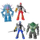 Kit 4 Bonecos Power Rangers Dino Fury Battle Attackers Hasbro