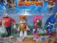 Boneco Sonic - Azul, Amarelo, Preto, Vermelho e Rosa - 14cm