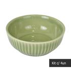 Kit 4 Bowls para Sopa Frisada Verde 500ml Cerâmica Scalla