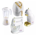 Kit 4 Brinquedos Cozinha Infantil Air Fryer Batedeira Liquidificador Cafeteira Para Crianças