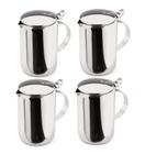 Kit 4 Bule 1,2 Litros De Aço Inox Para Servir Café Chá Forma