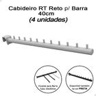 Kit 4 Cabideiro Rt Reto 40cm Barra Régua 20x30mm Loja Branco
