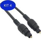 Kit 4 Cabo Optico Digital Toslink 2Mts