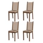 Kit 4 Cadeiras 4292 Madesa Rustic/Crema/Sintético Bege