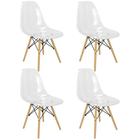 Kit 4 Cadeiras Charles Eames Cristal Eiffel Wood Designer