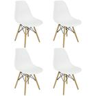 Kit 4 Cadeiras Charles Eames Eiffel Wood Design - Branca - Magazine Roma