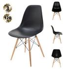 Kit 4 Cadeiras Charles Eames Eiffel Wood Design - Preta