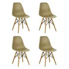 Kit 4 Cadeiras Charles Eames Eiffel Wood Design Varias Cores - Bege