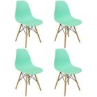 Kit 4 Cadeiras Charles Eames Eiffel Wood Design Verde Claro