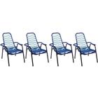 Kit 4 Cadeiras de Área e Varanda Fio Azul Infantil Fortmix