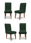 Kit 4 Cadeiras De Jantar Decorativa Gabi Suede Verde