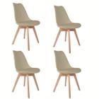 Kit 4 Cadeiras De Jantar Empório Tiffany Saarinen Base Wood