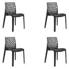 Kit 4 Cadeiras Decorativas Sala e Cozinha Cruzzer (PP) Preta G56 - Gran Belo