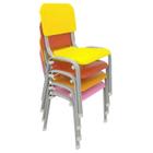 Kit 4 cadeiras escolar infantil lg flex empilhavel t2