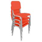 Kit 4 cadeiras escolar infantil lg flex empilhavel t3