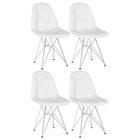 Kit 4 Cadeiras Estofadas Charles Eames Eiffel Branco