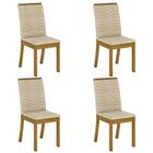Kit 4 Cadeiras Estofadas para Sala de Jantar Isa Nature/Linho - Henn