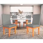 KIT 4 Cadeiras Estofadas Reforçadas Mesa de Jantar Linho