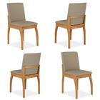 Kit 4 Cadeiras Estofadas Sucre Cinamomo/veludo Bege - Móveis Arapongas