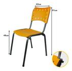 Kit 4 Cadeiras Iso Colorida Montada Recepção/Sala/Cozinha/Igreja