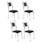 Kit 4 Cadeiras para Cozinha Belize Cromado/Preto 7084 - Wj Design