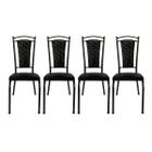 Kit 4 Cadeiras para Cozinha Paris Preto Craquelado/Preto 103 - Wj Design