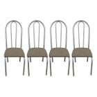 Kit 4 Cadeiras para Cozinha Requinte Branco/Bege 10922 - Wj Design