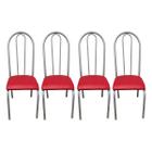 Kit 4 Cadeiras para Cozinha Requinte Branco/Vermelho 10922 - Wj Design