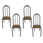 Kit 4 Cadeiras para Cozinha Requinte Preto/Bege 381 - Wj Design