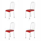 Kit 4 Cadeiras Para Mesa De Jantar 104 Branco/Vermelho