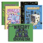 Kit 4 Cadernos Minecraft 96 Fls Espiral + Desenho Minecraft - Foroni