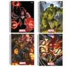 Kit 4 Cadernos Universo Marvel Now Espiral 1 Matéria Escolar